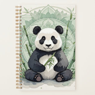 Panda de Chubby assis dans une pose de lotus