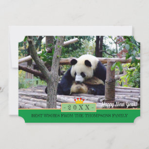 Panda détendu et Bonne Année! Carte /Chine