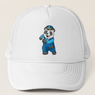 Panda en tant qu'officier de police avec casquette