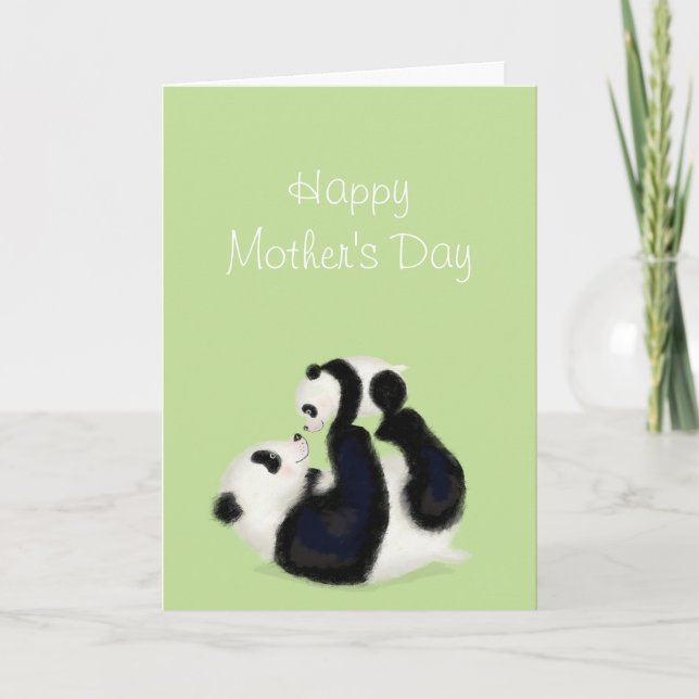Panda et petit carte de fête des mères (Devant)