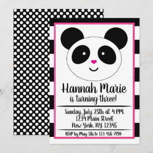 Panda fêté Anniversaire Invitation