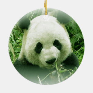 Panda Forest Grass Feuilles Arbre de Noël Ornement