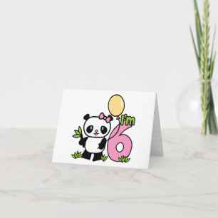Panda Girl 6e anniversaire Invitations