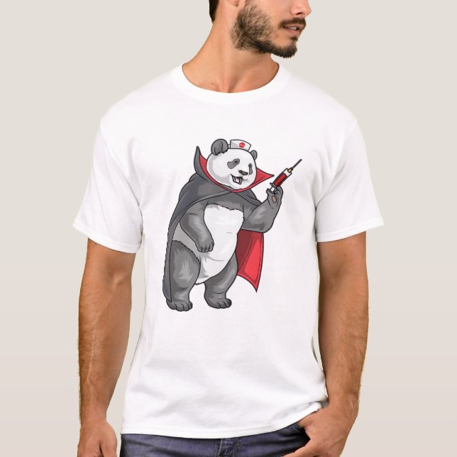 Panda Halloween Vampire Nurse Oversized T-Shirt (Devant)