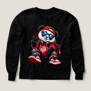 Panda Hip-Hop Cool en Sweat à Capuche RougePanda d