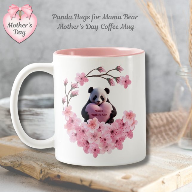 Panda Hugs pour Mama Ours Mère's Day Café Mug (Warm Hugs for Mom Mother's Day Mug)