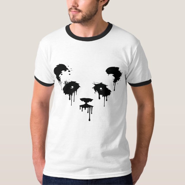 Panda Ink Drip Graphic Men's T-Shirt  (Devant)