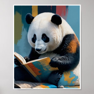 Panda Lecture Livre Poster Mur Art Décor