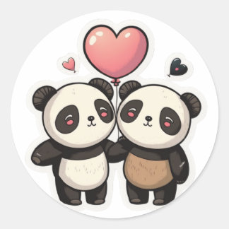 Panda Love : Tenir Sticker Mains