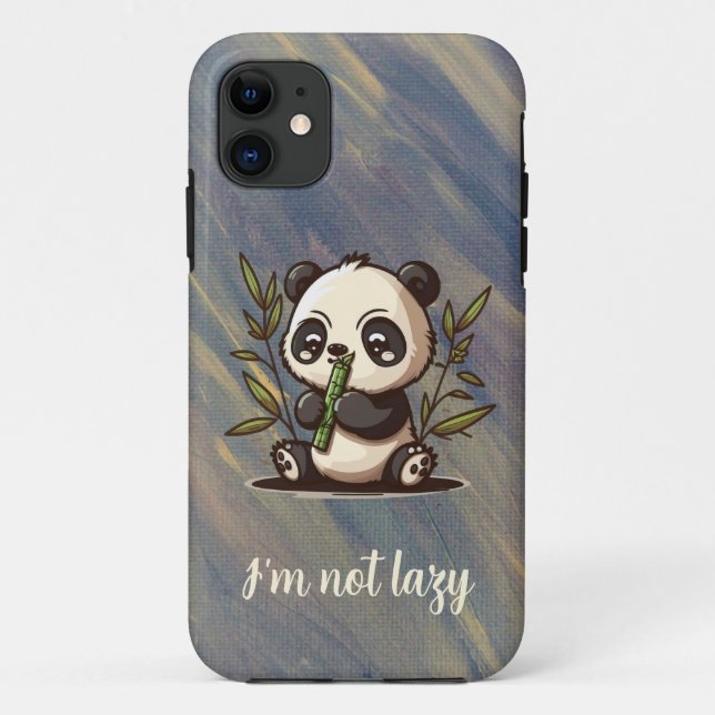 Panda mangeant coque iphone de bambou (Dos)