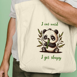 Panda mangeant des Sacs fourre-tout en bambou