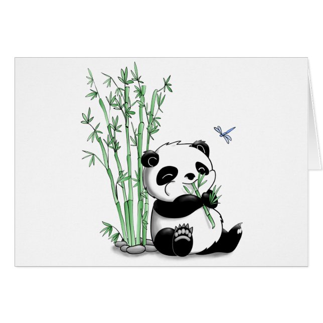 Panda mangeant le bambou (avec l'arrière - plan (Devant horizontal)