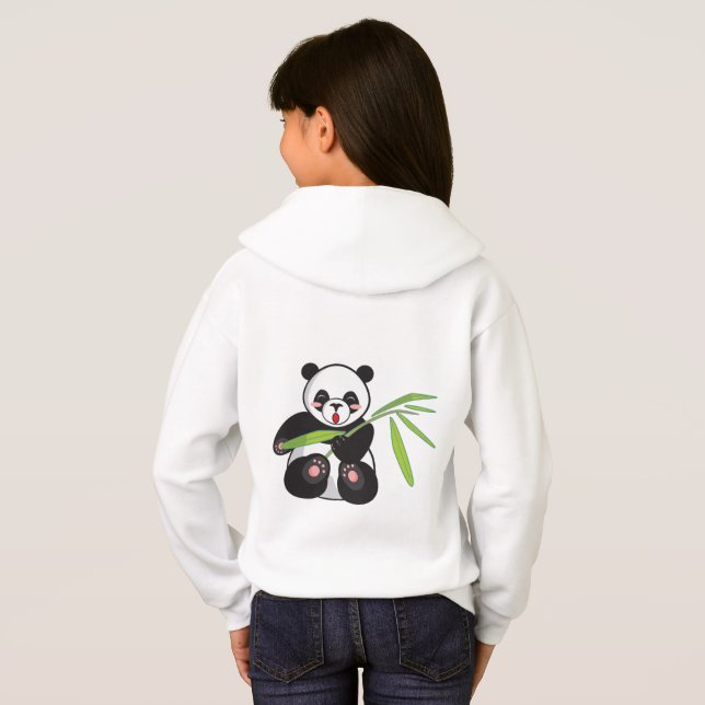Panda mignonne avec bambou I SWEAT - SHIRT À CAPUC (Dos entier)