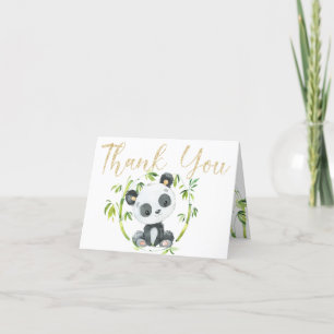 Panda mignonne et Merci de Baby shower de bambou v