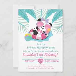 Panda-monium fête d'anniversaire Invitation Panda 
