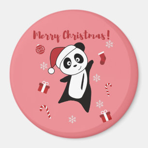 Panda Noël Neige Animaux d'hiver Pandas Magnet