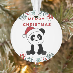 Panda Noël Neige Animaux d'hiver Pandas Ornamen