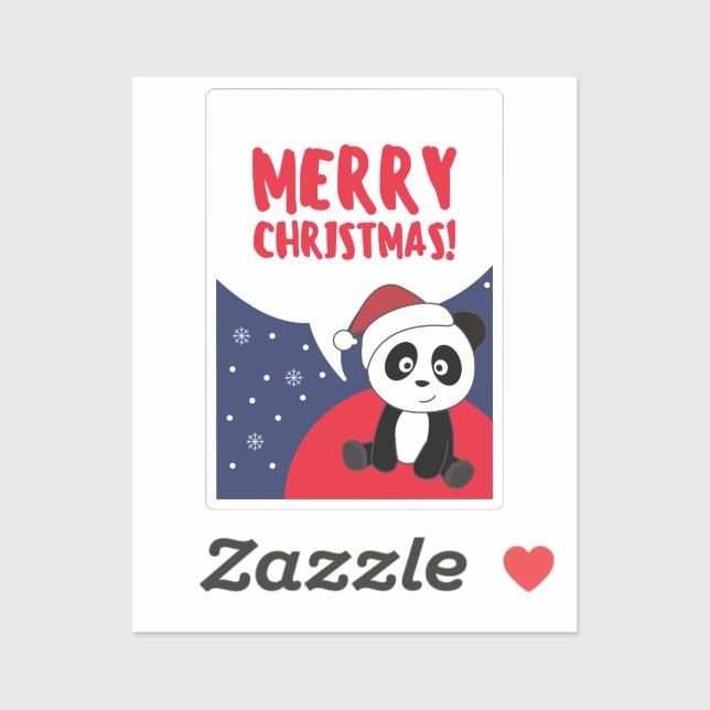 Panda Noël Neige Animaux d'hiver Pandas Sticker (Feuille)