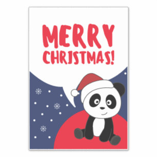 Panda Noël Neige Animaux d'hiver Pandas Sticker