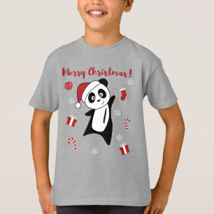 Panda Noël Neige Animaux d'hiver Pandas T-shirt