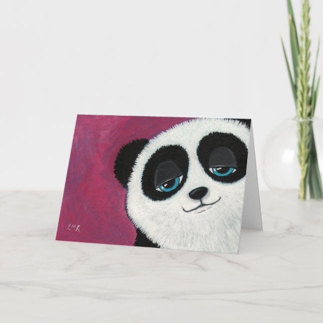 Panda on Pink - Carte de voeux (Devant)
