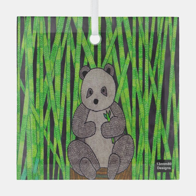 Panda - Ornement en Verre (Recto)