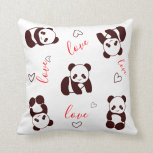 Panda Ours Coeur Saint Valentin Oreiller