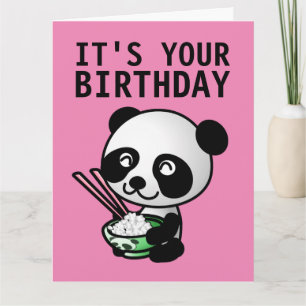PANDA PORTEZ UNE CARTE D'ANNIVERSAIRE AMUSANTE