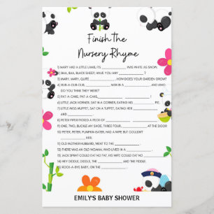 Panda rose Baby shower jeu