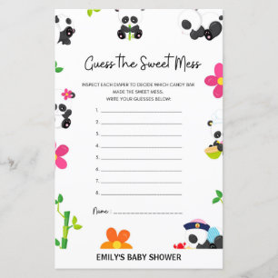 Panda rose Baby shower jeu