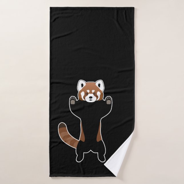 Panda rouge (Serviette de bain)