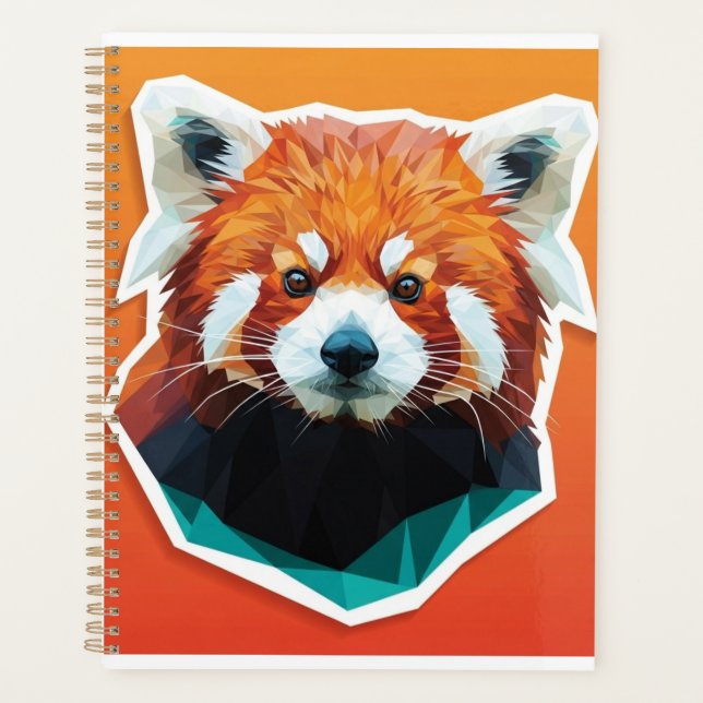 Panda rouge géométrique (Devant)
