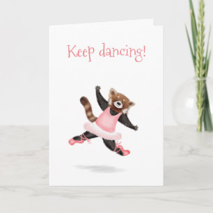 Panda rouge mignonne "continuer à danser" carte