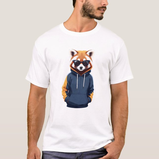 Panda rouge porter Sweat - shirt à capuche drôle C (Devant)