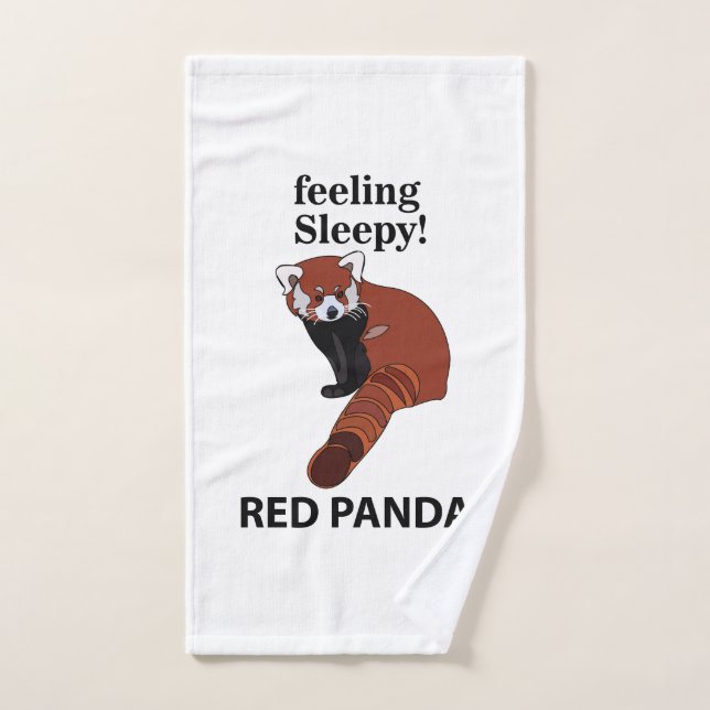 Panda roux se sentant endormi Drôle de Panda roux (Serviette à main)
