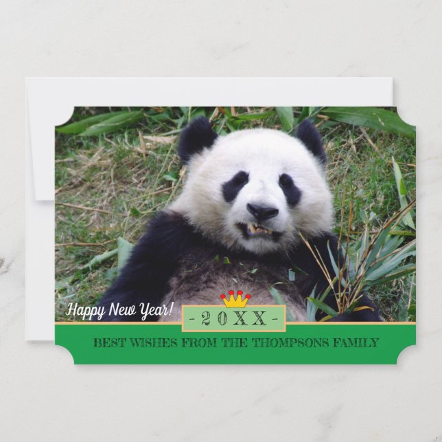Panda souriant et Bonne année ! Carte /Chine (Devant)