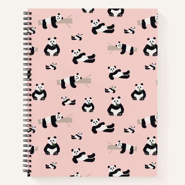 Panda thème 21,6 cm x 28 cm Carnet spiral (Devant)