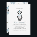 Panda Thème Premier anniversaire Invitation<br><div class="desc">C'est un panda-monium ! Votre petit en tourne un,  amusez-vous avec cette adorable invitation de premier anniversaire rustique vintage aquarelle. Parfait pour les petits garçons ou les filles,  et entièrement personnalisable.</div>