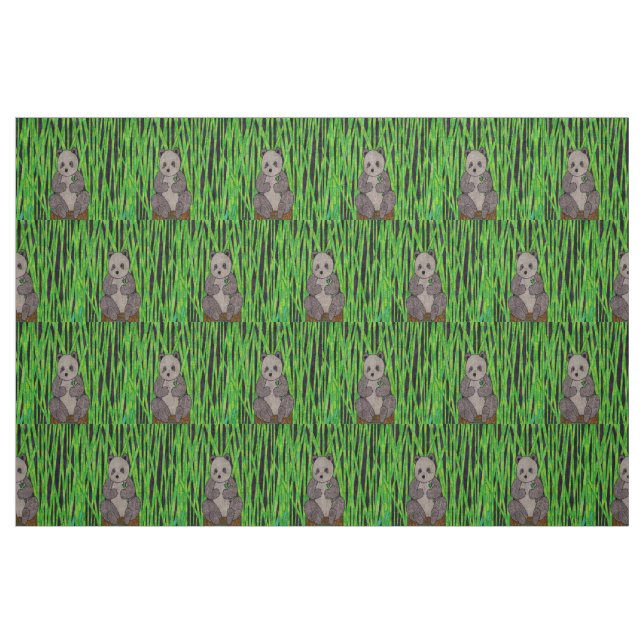 Panda - Tissu de lin ivoire (Fat Quarter)