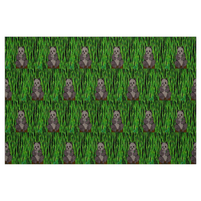Panda - Tissu de lin naturel (Fat Quarter)