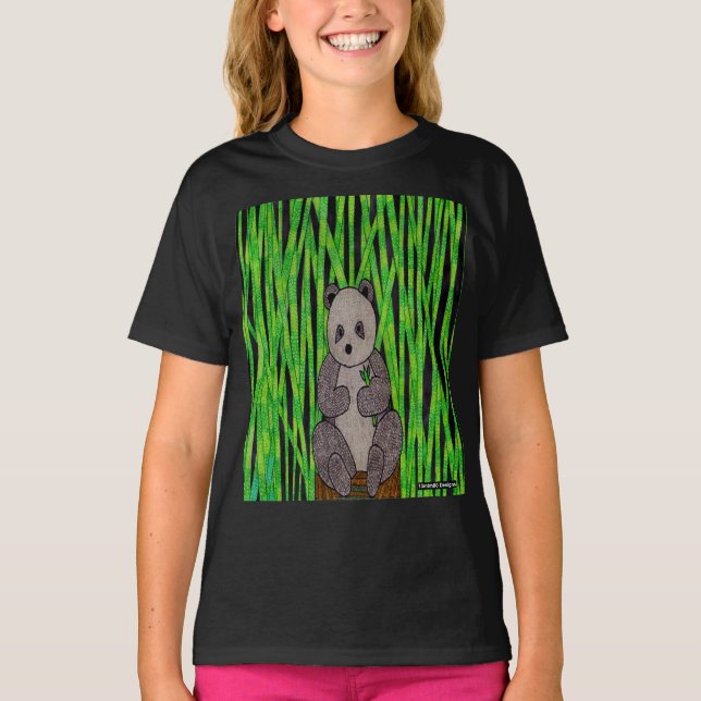 Panda (vif) - T-shirt basique pour fille (Devant)