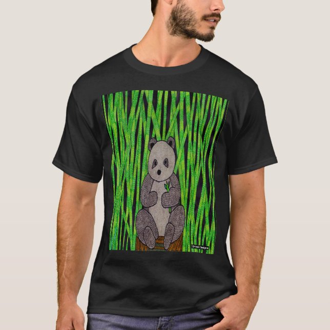Panda (vif) - T-Shirt foncé pour hommes (Devant)