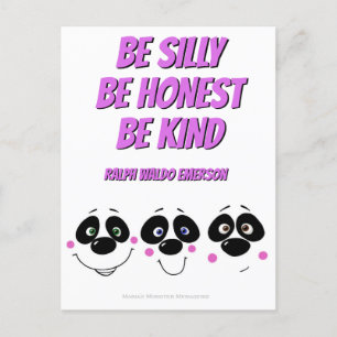 Panda Visages avec devis Emerson, carte postale