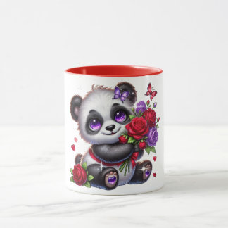 Panda with flower mug