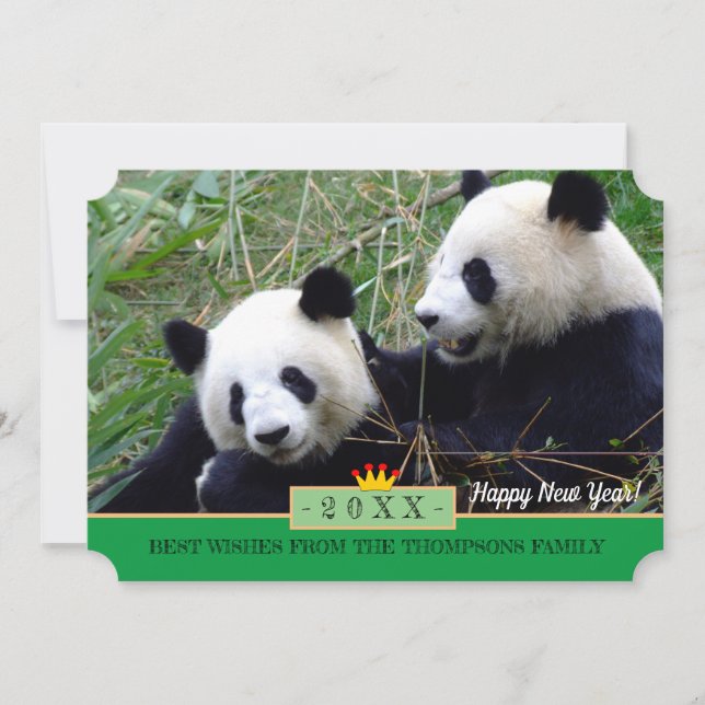 Panda's Love & Happy New Year ! Carte /Chine (Devant)