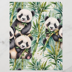 Pandas mignons et bambou