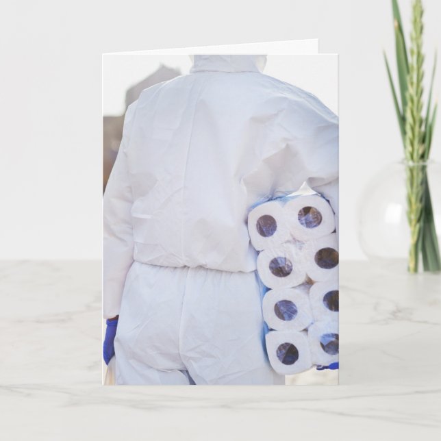 PANDÉMIE TOILET PAPIER HAZMAT CARTES D'ANNIVERSAIR (Devant)