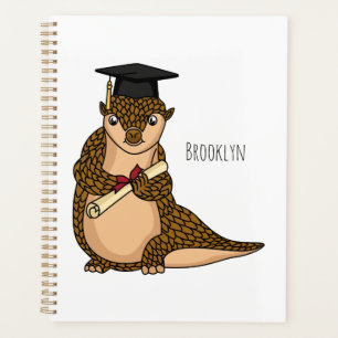 Pangolin mignon diplômé dessin animé