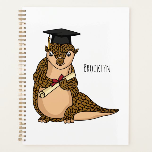 Pangolin mignon diplômé dessin animé (Devant)