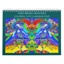 PANIA ARTWORKS BROWN CATS COLORÉS CALENDRIER 2025